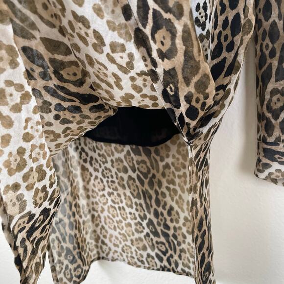 Calvin Klein Womens Dress Sz S 70s Mod Shift Leopard Go Go Boho Hippie Classic - Picture 4 of 9
